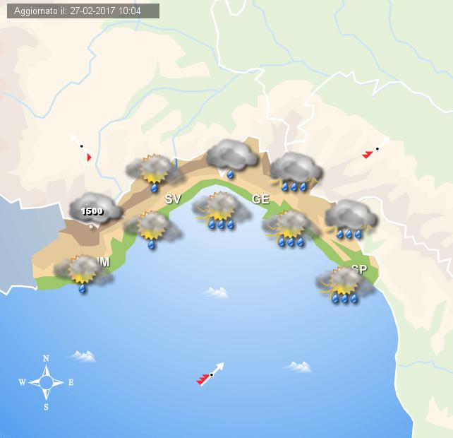 Temporali anche intensi domani sulla Liguria
