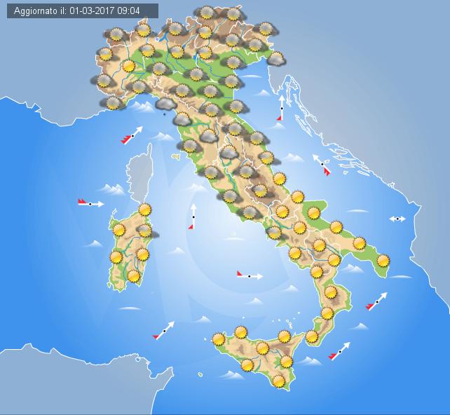 Previsioni Meteo domani 2 Marzo 2017