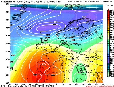 La situazione prevista da GFS06z per la seconda parte della prossima settimana, con l'alta pressione in netto rinforzo a favorire una ristabilizzazione del tempo sull'Italia e un clima più mite e primaverile.