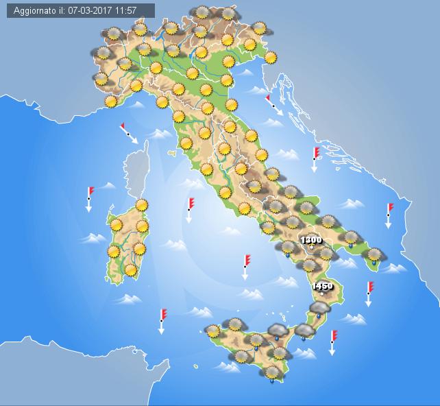 Previsioni Meteo domani 8 Marzo 2017