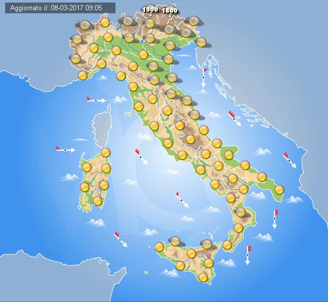 Previsioni Meteo domani 9 Marzo 2017