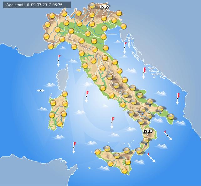 Previsioni Meteo domani 10 Marzo 2017