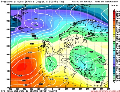 Analisi modelli 00Z del 10 Marzo 2017: clima primaverile sull' Italia nel weekend, possibile peggioramento a seguire
