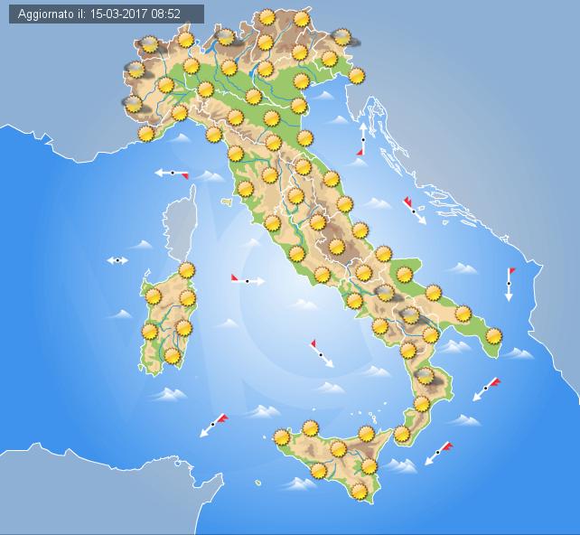 Previsioni meteo Italia, domani 16 Marzo 2017