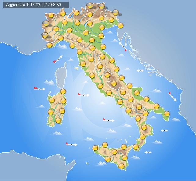 Previsioni meteo Italia, domani 17 Marzo 2017