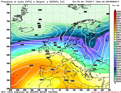 Analisi modelli 00z del 17 Marzo 2017: molto sole sull' Italia nel weekend, prossima settimana maltempo in arrivo?