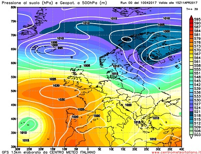 Analisi modelli 00z: correnti instabili di matrice nord-atlantica sull' Italia