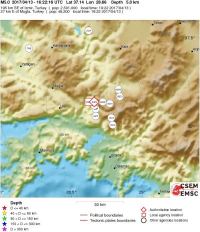 Mediterraneo, forte scossa magnitudo 5 scuote la città turca: i dati ufficiali del sisma