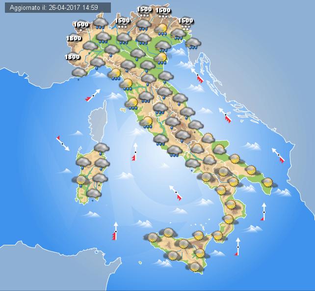 Meteo domani 27 aprile 2017