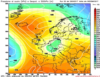 La situazione sinottica prevista per gran parte della prossima settimana, con la presenza di una circolazione di bassa pressione garanzia di tempo instabile al nord, mentre il centro e sud Italia vedranno in prevalenza cieli sereni o poco nuvolosi.