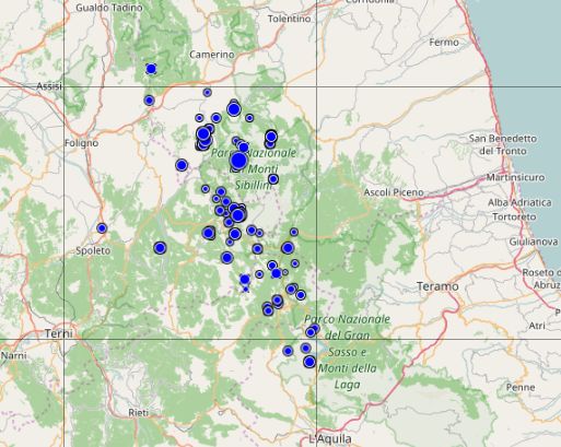 Sequenza sismica Italia centrale, aumento di sismicità nella giornata odierna: la mappa con i dati dell’Istituto Nazionale di Geofisica e Vulcanologia 4 maggio 2017