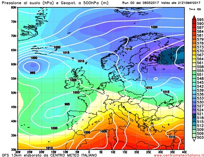 Analisi modelli GFS 00Z: temporali nelle prossime ore al Centro Italia, a seguire tempo più stabile e caldo specie al Sud