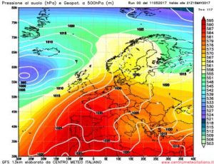 Analisi modelli GFS00Z: instabile sui rilievi del Nord nel week end, poi possibile goccia fredda al Sud. L’analisi dell’aggiornamento del modello americano di questa mattina 11 maggio 2017