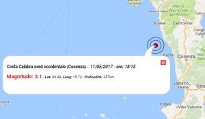 Terremoto oggi, scossa M 3.1 in mare, in Calabria