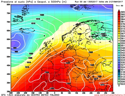 Analisi modelli GFS 00Z: instabile al Nord nel fine settimana poi rimonta dell' Anticiclone su tutta Italia