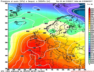 Analisi modelli GFS 00Z: prosegue la fase di tempo instabile al centro-sud Italia con piogge sui settori interni, migliore altrove