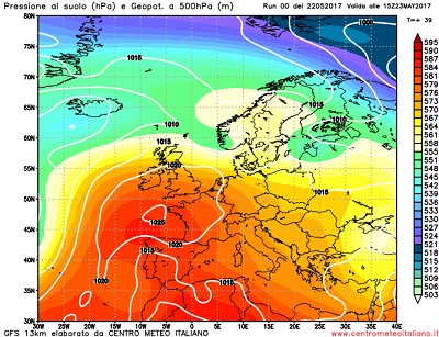 Analisi modelli GFS 00Z: tempo prevalentemente stabile sull' Italia eccetto sui settori interni peninsulari 