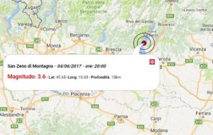 Terremoto oggi, scossa M 3.6 in Veneto