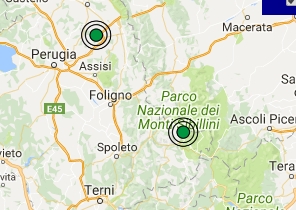 Terremoto oggi Umbria 4 luglio 2017, scossa M 2.5 provincia di Perugia - Dati Ingv