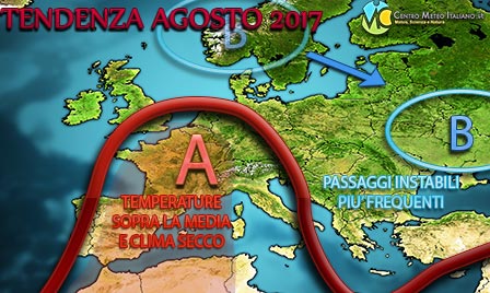 Tendenza meteo agosto 2017, mese caldo ma forse più instabile in Italia secondo le ultime tendenze. Tendenza meteo agosto 2017, mese caldo ma forse più instabile in Italia secondo le ultime tendenze.