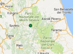 Terremoto oggi Umbria 31 luglio 2017, scossa M 2.2 provincia di Perugia - Dati Ingv