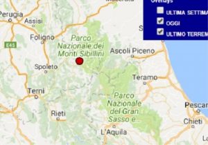Terremoto oggi Umbria 5 agosto 2017, scossa M 2.0 provincia di Perugia - Dati Ingv