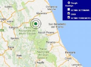 Terremoto oggi Marche 9 agosto 2017, scossa M 3.2 provincia di Macerata - Dati Ingv