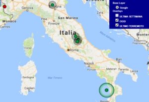 Terremoto oggi Lazio 12 agosto 2017, scossa M 2.5 provincia di Rieti - Dati Ingv
