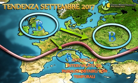 Tendenza meteo settembre 2017, clima ancora caldo con anticiclone prevalente e qualche passaggio instabile