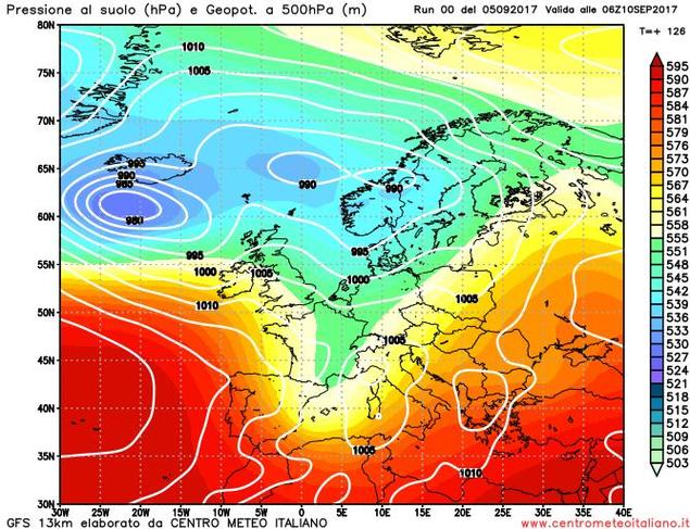 Inteso peggioramento secondo il modello GFS tra il 9-10 settembre Inteso peggioramento secondo il modello GFS tra il 9-10 settembre