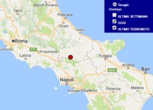 Terremoto oggi Molise 12 settembre 2017, scossa M 2.2 provincia di Campobasso - Dati Ingv