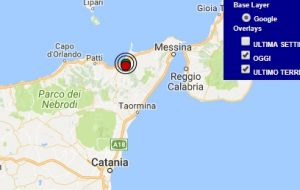 Terremoto oggi Sicilia 13 settembre 2017, scossa M 2.4 provincia di Messina - Dati Ingv