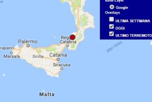 Terremoto oggi Calabria 14 settembre 2017, scossa M 2.0 costa calabra - Dati Ingv