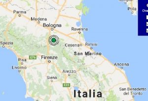 Terremoto oggi Emilia Romagna 22 settembre 2017, scossa M 2.5 provincia di Ravenna - Dati Ingv