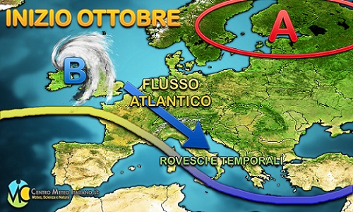 Autunno avanti tutta con l'inizio di ottobre? Piogge dall'atlantico e progressivo raffreddamento dell'est Europa