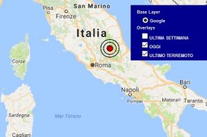Terremoto oggi Abruzzo 25 settembre 2017, scossa M 2.9 provincia dell'Aquila - Dati Ingv