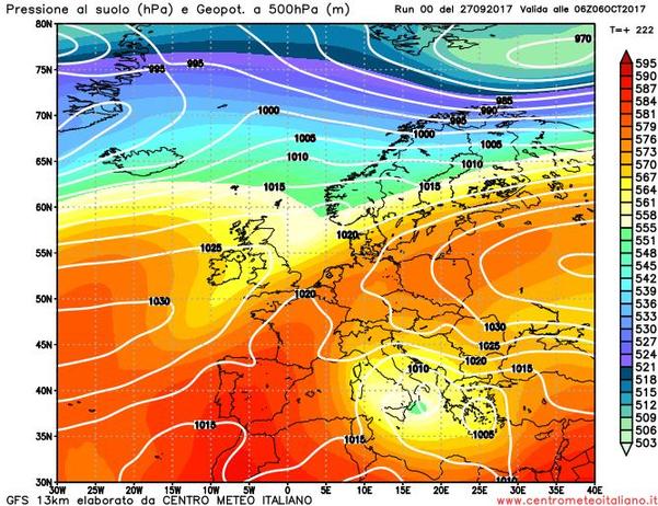 Condizioni meteo instabili e fresche secondo le ultime uscite dei modelli