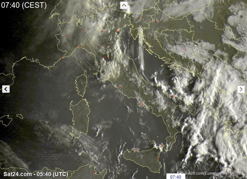 Tempo instabile con temporali specie al Sud Italia - sat24.com Tempo instabile con temporali specie al Sud Italia - sat24.com