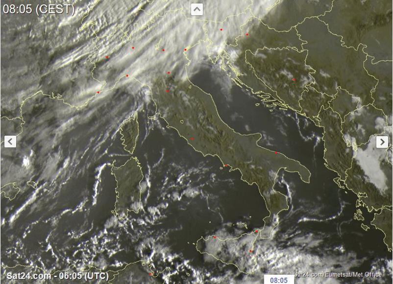 Condizioni meteo instabili sull'Italia con temporali localmente intensi - sat24.com Condizioni meteo instabili sull'Italia con temporali localmente intensi - sat24.com