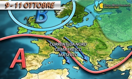 Prossima settimana con correnti da nord, ecco la tendenza meteo