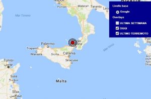 Terremoto oggi Sicilia 10 ottobre 2017, scossa M 2.3 costa siciliana - Dati Ingv