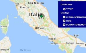 Terremoto oggi Umbria 21 ottobre 2017, scossa M 2.3 provincia di Perugia - Dati Ingv