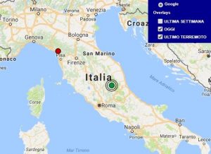 Terremoto oggi Lazio 24 ottobre 2017, scossa M 2.4 provincia di Rieti - Dati Ingv