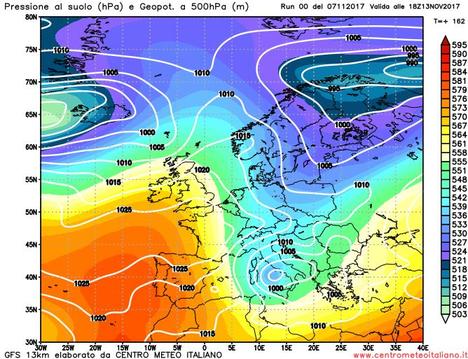 Assaggio d'inverno secondo il modello GFS entro la metà di novembre