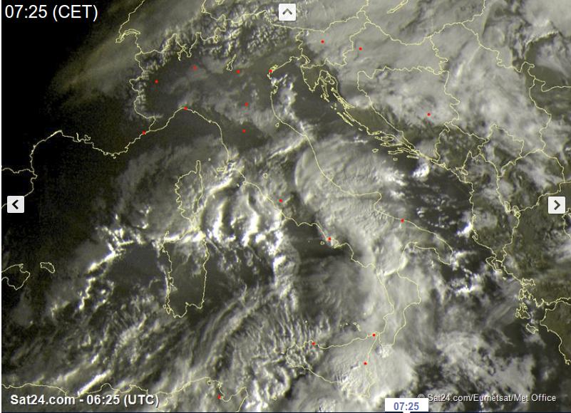 Ancora maltempo al Sud Italia, migliora altrove - sat24.com