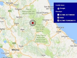 Terremoto oggi Lazio 11 novembre 2017, scossa M 2.7 provincia di Rieti - Dati Ingv
