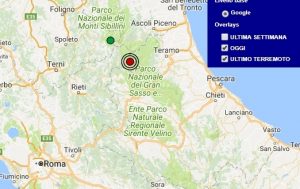 Terremoto oggi Lazio 13 novembre 2017, scossa M 2.4 provincia di Rieti - Dati Ingv