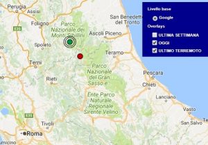 Terremoto oggi Umbria 15 novembre 2017, scossa M 2.3 provincia di Perugia - Dati Ingv