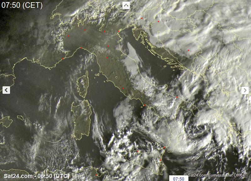 Ciclone mediterraneo NUMA: maltempo al Sud Italia - sat24.com