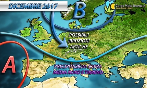 Dicembre 2017: vediamo la tendenza meteo per il prossimo mese